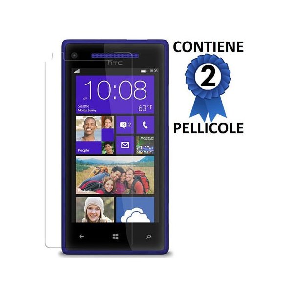PELLICOLA PROTEGGI DISPLAY HTC WINDOWS PHONE 8X C620E CONFEZIONE 2 PEZZI