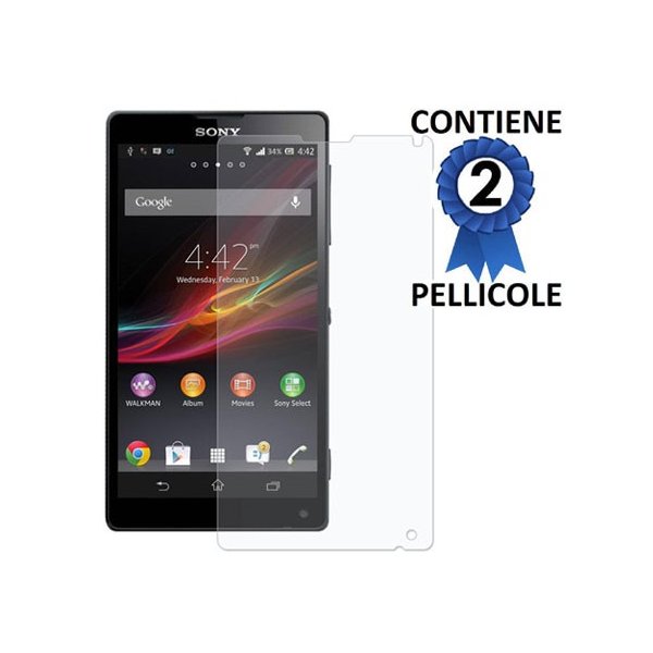 PELLICOLA PROTEGGI DISPLAY SONY XPERIA ZL LTE, C6503, C6502, C6506, HSPA+, L35H CONFEZIONE 2 PEZZI PELLICOLA PROTEGGI DISPLAY SONY XPERIA ZL LTE, C6503, C6502, C6506, HSPA+, L35H CONFEZIONE 2 PEZZI