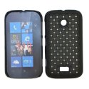 CUSTODIA RIGIDA GOMMATA CON BRILLANTINI per NOKIA LUMIA 510 COLORE NERO CUSTODIA RIGIDA GOMMATA CON BRILLANTINI per NOKIA LUMIA 510 COLORE NERO