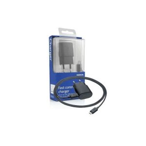 CARICATORE DA RETE 1300mAh ORIGINALE NOKIA CON 1 PORTA USB + CAVO MICRO USB LUNGHEZZA 1.2 MT COLORE NERO AC-50E BLISTER