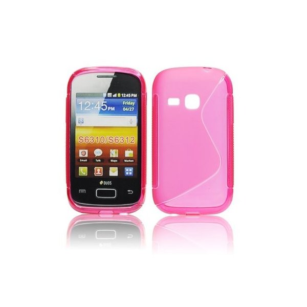 CUSTODIA GEL TPU SILICONE DOUBLE per SAMSUNG S6310 GALAXY YOUNG, S6312 GALAXY YOUNG DUOS COLORE ROSA