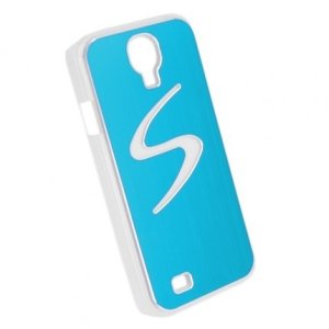 CUSTODIA BACK RIGIDA CON LUCE LED LAMPEGGIANTE VARI COLORI per SAMSUNG I9500 GALAXY S4, I9505, I9502 COLORE AZZURRO