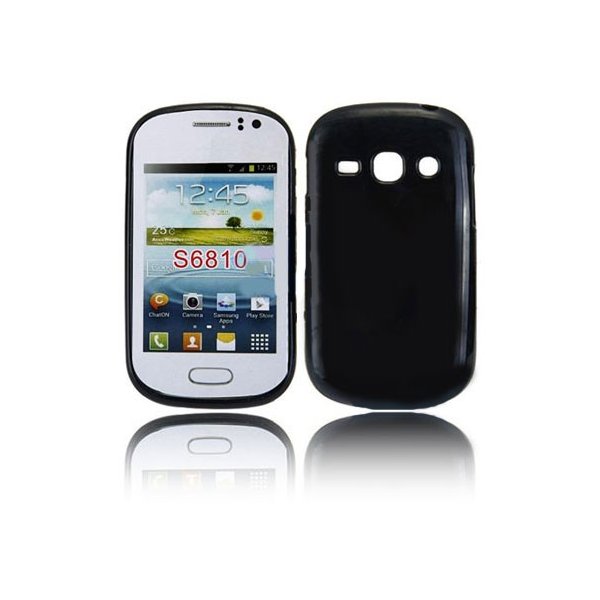 CUSTODIA GEL TPU SILICONE LUCIDA per SAMSUNG S6810 GALAXY FAME, S6812 GALAXY FAME DUOS COLORE NERO
