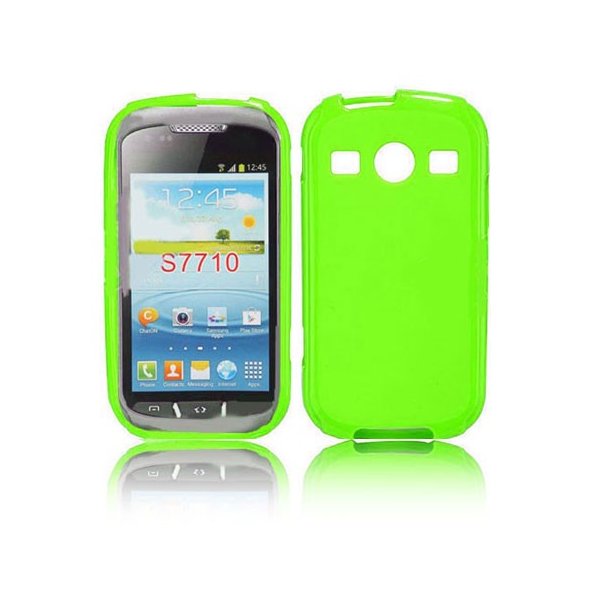 CUSTODIA GEL TPU SILICONE LUCIDA per SAMSUNG S7710 GALAXY XCOVER 2 COLORE VERDE