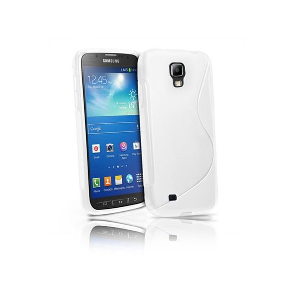 CUSTODIA GEL TPU SILICONE DOUBLE per SAMSUNG I9295 GALAXY S4 ACTIVE COLORE BIANCO