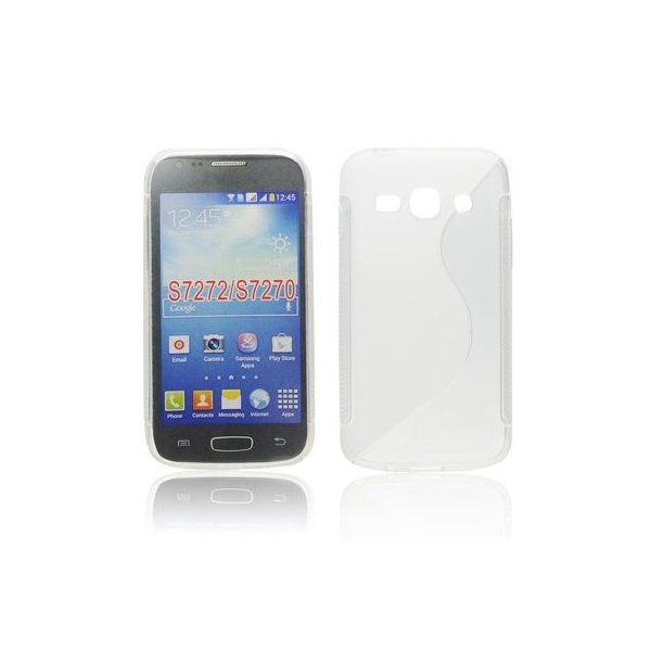 CUSTODIA GEL TPU SILICONE DOUBLE per SAMSUNG S7270 GALAXY ACE 3, S7272, S7275 COLORE BIANCO - TRASPARENTE CUSTODIA GEL TPU SILICONE DOUBLE per SAMSUNG S7270 GALAXY ACE 3, S7272, S7275 COLORE BIANCO - TRASPARENTE