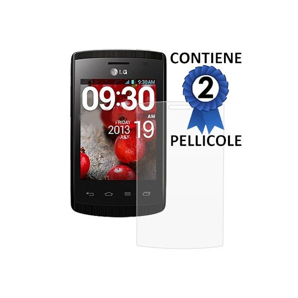PELLICOLA PROTEGGI DISPLAY LG OPTIMUS L1 II, E410 CONFEZIONE 2 PEZZI PELLICOLA PROTEGGI DISPLAY LG OPTIMUS L1 II, E410 CONFEZIONE 2 PEZZI