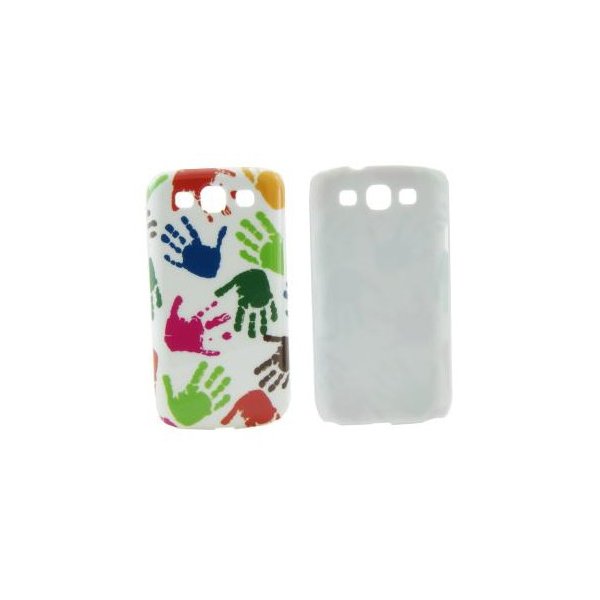 CUSTODIA BACK RIGIDA per SAMSUNG I9300 GALAXY S3, I9300i GALAXY S3 NEO FANTASIA IMPRONTE MANI SU SFONDO BIANCO CUSTODIA BACK RIGIDA per SAMSUNG I9300 GALAXY S3, I9300i GALAXY S3 NEO FANTASIA IMPRONTE MANI SU SFONDO BIANCO