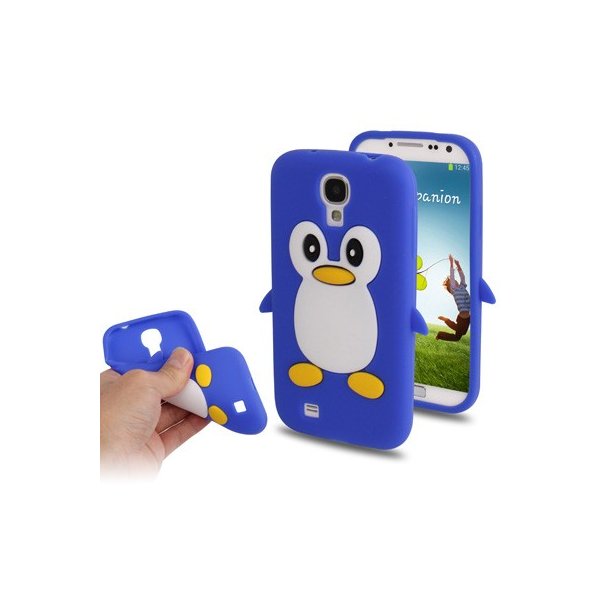 CUSTODIA GEL TPU SILICONE per SAMSUNG I9500 GALAXY S4, I9505, I9502 FANTASIA PINGUINO COLORE BLU CUSTODIA GEL TPU SILICONE per SAMSUNG I9500 GALAXY S4, I9505, I9502 FANTASIA PINGUINO COLORE BLU