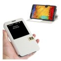 CUSTODIA FLIP ORIZZONTALE per SAMSUNG GALAXY NOTE 3, N9000 CON FINESTRA IDENTIFICATIVO CHIAMANTE BIANCO EFFETTO LINO CUSTODIA FLIP ORIZZONTALE per SAMSUNG GALAXY NOTE 3, N9000 CON FINESTRA IDENTIFICATIVO CHIAMANTE BIANCO EFFETTO LINO