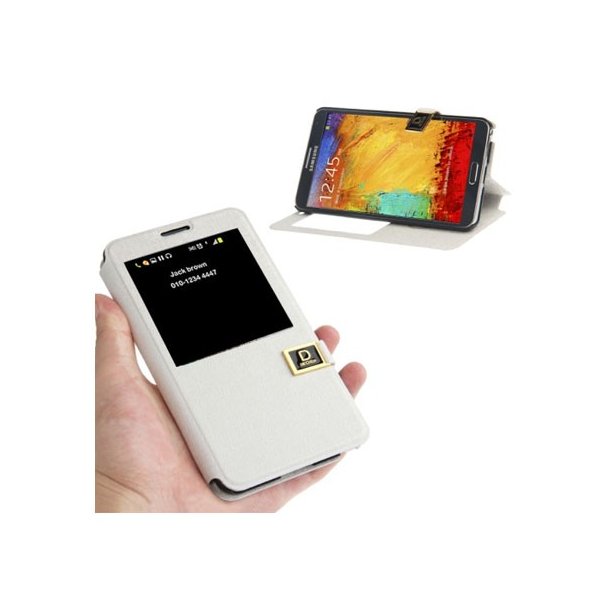 CUSTODIA FLIP ORIZZONTALE per SAMSUNG GALAXY NOTE 3, N9000 CON FINESTRA IDENTIFICATIVO CHIAMANTE BIANCO EFFETTO LINO CUSTODIA FLIP ORIZZONTALE per SAMSUNG GALAXY NOTE 3, N9000 CON FINESTRA IDENTIFICATIVO CHIAMANTE BIANCO EFFETTO LINO