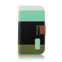 CUSTODIA FLIP ORIZZONTALE per SAMSUNG I9500 GALAXY S4 CON STAND E PORTA CARTE FANTASIA RIGHE BIANCO, AZZURRO, NERO E VERDE CUSTODIA FLIP ORIZZONTALE per SAMSUNG I9500 GALAXY S4 CON STAND E PORTA CARTE FANTASIA RIGHE BIANCO, AZZURRO, NERO E VERDE