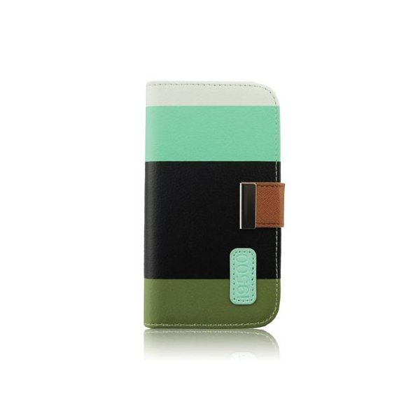 CUSTODIA FLIP ORIZZONTALE per SAMSUNG I9500 GALAXY S4 CON STAND E PORTA CARTE FANTASIA RIGHE BIANCO, AZZURRO, NERO E VERDE CUSTODIA FLIP ORIZZONTALE per SAMSUNG I9500 GALAXY S4 CON STAND E PORTA CARTE FANTASIA RIGHE BIANCO, AZZURRO, NERO E VERDE