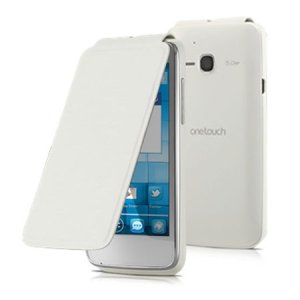 CUSTODIA ORIGINALE FLIP COVER ALCATEL F-GCGB1740B10C0-A1 per ONE TOUCH 5020D M'POP COLORE BIANCO BLISTER