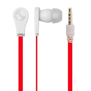 AURICOLARE STEREO SILICONE per MP3, MP4 JACK 3,5mm ANTI-GROVIGLIO COLORE ROSSO