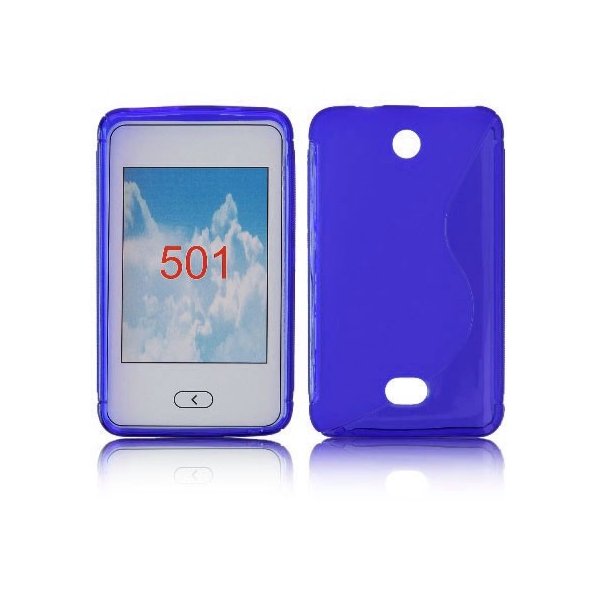 CUSTODIA GEL TPU SILICONE DOUBLE per NOKIA ASHA 501 COLORE BLU CUSTODIA GEL TPU SILICONE DOUBLE per NOKIA ASHA 501 COLORE BLU