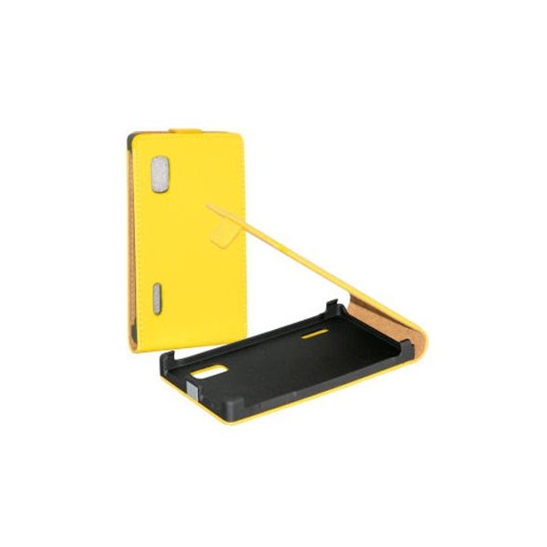 CUSTODIA FLIP VERTICALE SLIM PELLE per LG OPTIMUS L5, E610 COLORE GIALLO CUSTODIA FLIP VERTICALE SLIM PELLE per LG OPTIMUS L5, E610 COLORE GIALLO