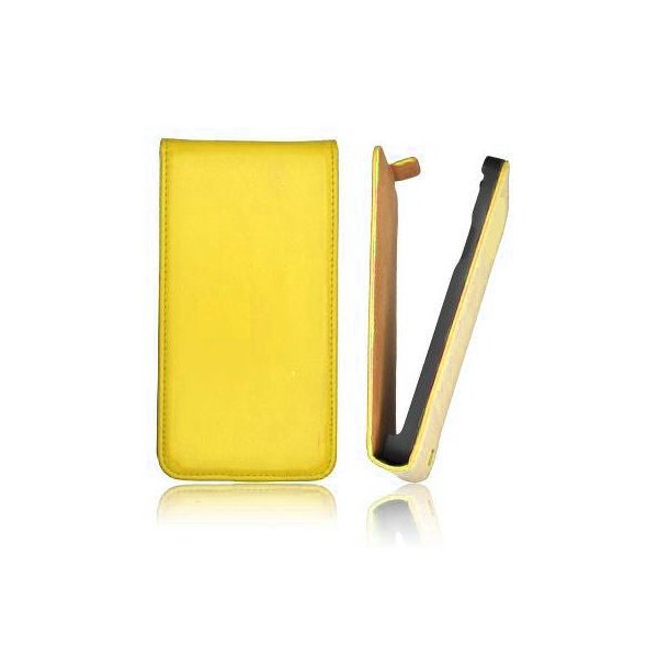 CUSTODIA FLIP VERTICALE SLIM PELLE per LG OPTIMUS L4 II, E440 COLORE GIALLO CUSTODIA FLIP VERTICALE SLIM PELLE per LG OPTIMUS L4 II, E440 COLORE GIALLO