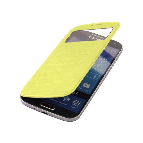 CUSTODIA ORIZZONTALE FLIP COVER CON FINESTRA IDENTIFICATIVO CHIAMANTE per SAMSUNG I9500 GALAXY S4 COLORE GIALLO CUSTODIA ORIZZONTALE FLIP COVER CON FINESTRA IDENTIFICATIVO CHIAMANTE per SAMSUNG I9500 GALAXY S4 COLORE GIALLO