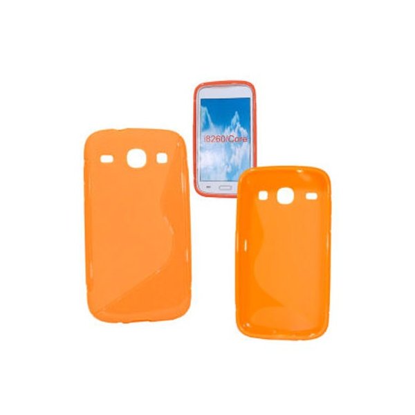 CUSTODIA GEL TPU SILICONE per SAMSUNG I8260 GALAXY CORE, I8262 GALAXY CORE DUOS COLORE ARANCIONE