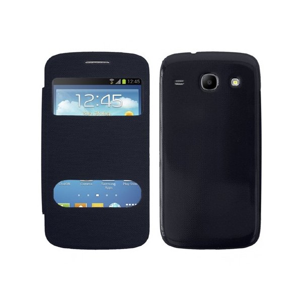 CUSTODIA FLIP COVER ORIZZONTALE per SAMSUNG I8260 GALAXY CORE, I8262 CON DOPPIA FINESTRA IDENTIFICATIVO CHIAMANTE BLU CUSTODIA FLIP COVER ORIZZONTALE per SAMSUNG I8260 GALAXY CORE, I8262 CON DOPPIA FINESTRA IDENTIFICATIVO CHIAMANTE BLU