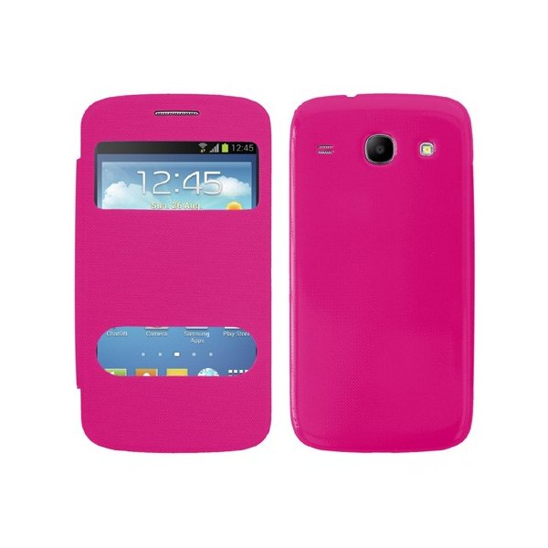 CUSTODIA FLIP COVER ORIZZONTALE per SAMSUNG I8260 GALAXY CORE, I8262 CON DOPPIA FINESTRA IDENTIFICATIVO CHIAMANTE ROSA CUSTODIA FLIP COVER ORIZZONTALE per SAMSUNG I8260 GALAXY CORE, I8262 CON DOPPIA FINESTRA IDENTIFICATIVO CHIAMANTE ROSA
