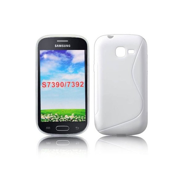 CUSTODIA GEL TPU SILICONE DOUBLE per SAMSUNG S7390 GALAXY FRESH, S7390 GALAXY TREND LITE COLORE BIANCO CUSTODIA GEL TPU SILICONE DOUBLE per SAMSUNG S7390 GALAXY FRESH, S7390 GALAXY TREND LITE COLORE BIANCO