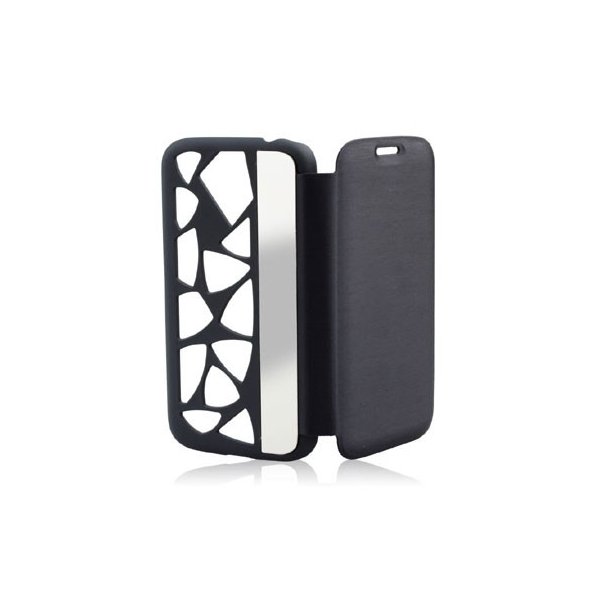 CUSTODIA FLIP ORIZZONTALE per SAMSUNG I9190 GALAXY S4 MINI CON PARTE POSTERIORE FORATA E SPECCHIETTO LATERALE BLU CUSTODIA FLIP ORIZZONTALE per SAMSUNG I9190 GALAXY S4 MINI CON PARTE POSTERIORE FORATA E SPECCHIETTO LATERALE BLU