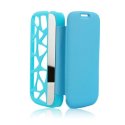 CUSTODIA FLIP ORIZZONTALE per SAMSUNG I9500 GALAXY S4 CON PARTE POSTERIORE FORATA E SPECCHIETTO LATERALE COLORE AZZURRO CUSTODIA FLIP ORIZZONTALE per SAMSUNG I9500 GALAXY S4 CON PARTE POSTERIORE FORATA E SPECCHIETTO LATERALE COLORE AZZURRO