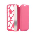 CUSTODIA FLIP ORIZZONTALE per SAMSUNG I9500 GALAXY S4 CON PARTE POSTERIORE FORATA E SPECCHIETTO LATERALE COLORE ROSA CUSTODIA FLIP ORIZZONTALE per SAMSUNG I9500 GALAXY S4 CON PARTE POSTERIORE FORATA E SPECCHIETTO LATERALE COLORE ROSA
