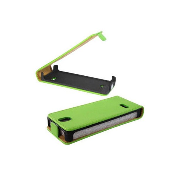 CUSTODIA FLIP SLIM VERTICALE PELLE per NOKIA 515 COLORE VERDE CUSTODIA FLIP SLIM VERTICALE PELLE per NOKIA 515 COLORE VERDE