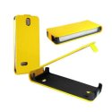 CUSTODIA FLIP SLIM VERTICALE PELLE per NOKIA 515 COLORE GIALLO CUSTODIA FLIP SLIM VERTICALE PELLE per NOKIA 515 COLORE GIALLO