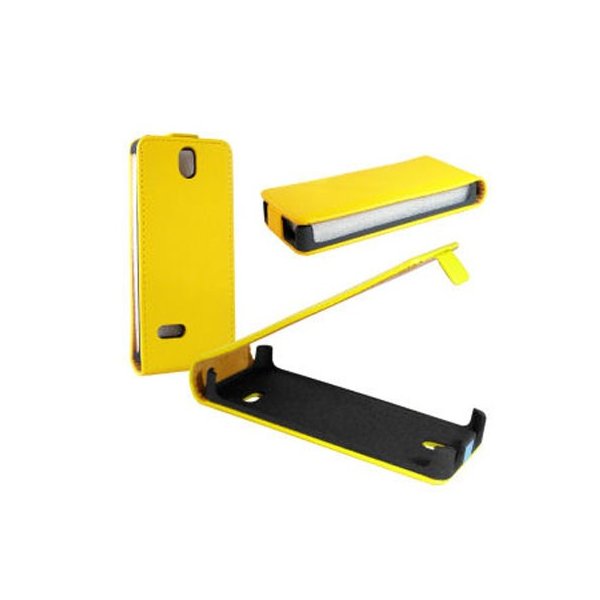 CUSTODIA FLIP SLIM VERTICALE PELLE per NOKIA 515 COLORE GIALLO CUSTODIA FLIP SLIM VERTICALE PELLE per NOKIA 515 COLORE GIALLO