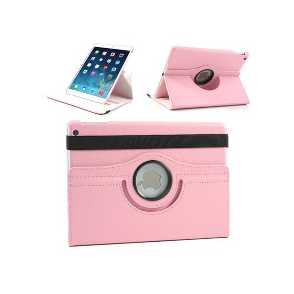CUSTODIA BOOK ORIZZONTALE PELLE GIREVOLE per APPLE IPAD AIR, IPAD 5 CON STAND COLORE ROSA CUSTODIA BOOK ORIZZONTALE PELLE GIREVOLE per APPLE IPAD AIR, IPAD 5 CON STAND COLORE ROSA