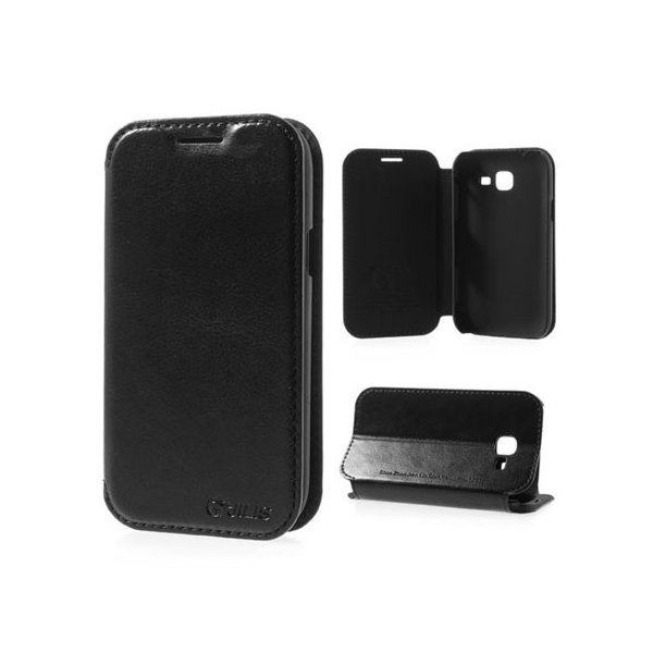 CUSTODIA FLIP ORIZZONTALE PELLE per SAMSUNG S7570 GALAXY TREND II, S7572 GALAXY TREND II DUOS CON STAND COLORE NERO CUSTODIA FLIP ORIZZONTALE PELLE per SAMSUNG S7570 GALAXY TREND II, S7572 GALAXY TREND II DUOS CON STAND COLORE NERO