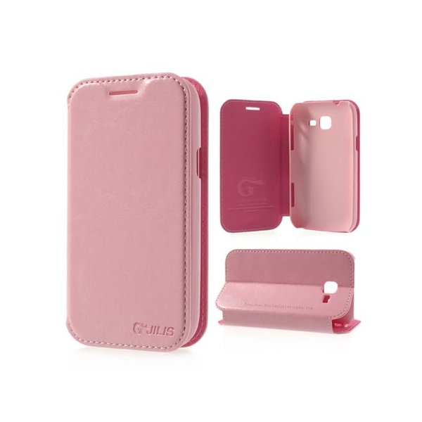 CUSTODIA FLIP ORIZZONTALE PELLE per SAMSUNG S7570 GALAXY TREND II, S7572 GALAXY TREND II DUOS CON STAND COLORE ROSA CUSTODIA FLIP ORIZZONTALE PELLE per SAMSUNG S7570 GALAXY TREND II, S7572 GALAXY TREND II DUOS CON STAND COLORE ROSA