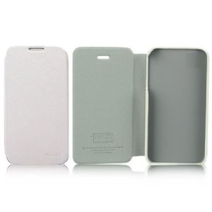 CUSTODIA FLIP ORIZZONTALE PELLE per SAMSUNG I9190 GALAXY S4 MINI, I9192, I9195 COLORE BIANCO BLISTER ENLAND