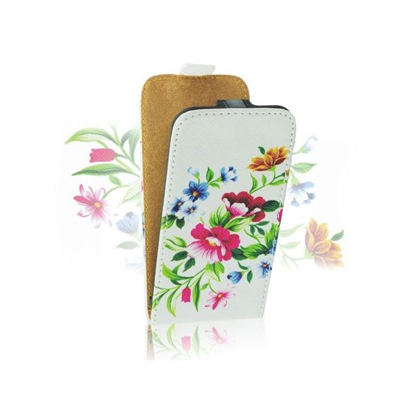 CUSTODIA FLIP VERTICALE SLIM PELLE per SAMSUNG S7562 GALAXY S DUOS, S7560 GALAXY TREND, S7580 FANTASIA FIORI COLORATI CUSTODIA FLIP VERTICALE SLIM PELLE per SAMSUNG S7562 GALAXY S DUOS, S7560 GALAXY TREND, S7580 FANTASIA FIORI COLORATI