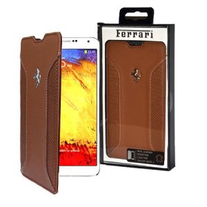 CUSTODIA FLIP ORIZZONTALE VERA PELLE FERRARI per SAMSUNG N9000 GALAXY NOTE 3 COLORE CAMMELLO FEF12FLBKGN3CA BLISTER