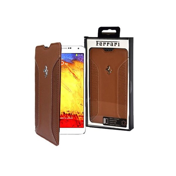 CUSTODIA FLIP ORIZZONTALE VERA PELLE FERRARI per SAMSUNG N9000 GALAXY NOTE 3 COLORE CAMMELLO FEF12FLBKGN3CA BLISTER CUSTODIA FLIP ORIZZONTALE VERA PELLE FERRARI per SAMSUNG N9000 GALAXY NOTE 3 COLORE CAMMELLO FEF12FLBKGN3CA BLISTER