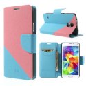 CUSTODIA FLIP ORIZZONTALE SIMILPELLE per SAMSUNG G900F GALAXY S5, S5 NEO CON STAND E PORTA CARTE BICOLORE ROSA E AZZURRO CUSTODIA FLIP ORIZZONTALE SIMILPELLE per SAMSUNG G900F GALAXY S5, S5 NEO CON STAND E PORTA CARTE BICOLORE ROSA E AZZURRO