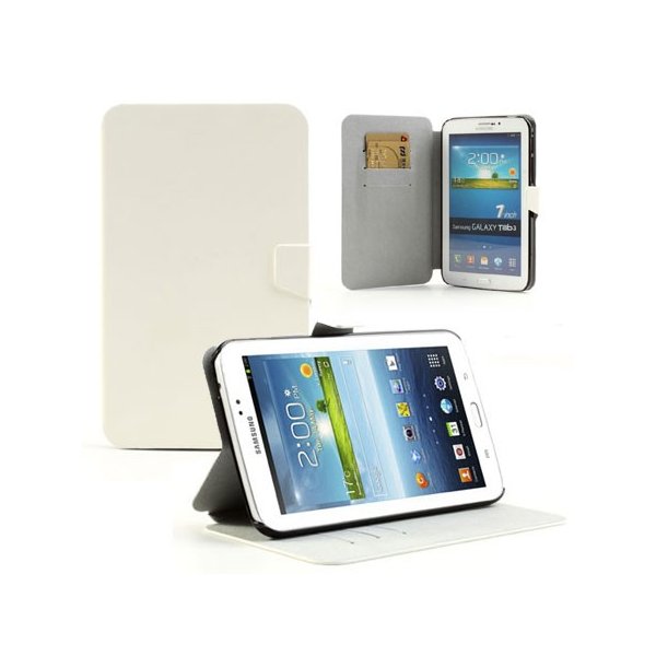 CUSTODIA BOOK ORIZZONTALE PELLE per SAMSUNG P3200 GALAXY TAB 3 7.0, P3210 CON STAND E TASCHE PORTA CARTE COLORE BIANCO CUSTODIA BOOK ORIZZONTALE PELLE per SAMSUNG P3200 GALAXY TAB 3 7.0, P3210 CON STAND E TASCHE PORTA CARTE COLORE BIANCO