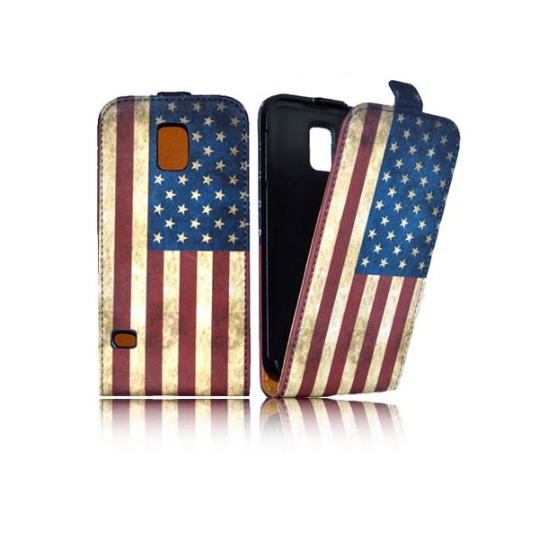 CUSTODIA FLIP VERTICALE SLIM SIMILPELLE per SAMSUNG G900F GALAXY S5, GALAXY S5 NEO G903F FANTASIA BANDIERA USA ANTICATA CUSTODIA FLIP VERTICALE SLIM SIMILPELLE per SAMSUNG G900F GALAXY S5, GALAXY S5 NEO G903F FANTASIA BANDIERA USA ANTICATA