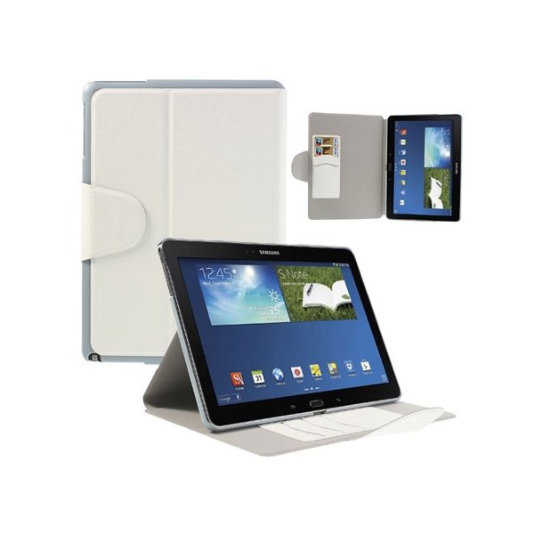 CUSTODIA BOOK ORIZZONTALE per SAMSUNG GALAXY NOTE 10.1 (2014 EDITION), SM-P600 CON STAND E TASCHE PORTA CARTE COLORE BIANCO CUSTODIA BOOK ORIZZONTALE per SAMSUNG GALAXY NOTE 10.1 (2014 EDITION), SM-P600 CON STAND E TASCHE PORTA CARTE COLORE BIANCO