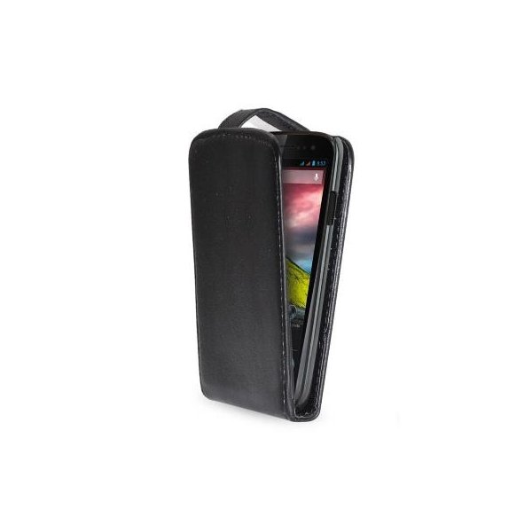 CUSTODIA FLIP VERTICALE PELLE per WIKO CINK FIVE COLORE NERO CUSTODIA FLIP VERTICALE PELLE per WIKO CINK FIVE COLORE NERO