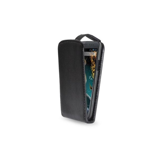 CUSTODIA FLIP VERTICALE PELLE per WIKO DARKMOON COLORE NERO CUSTODIA FLIP VERTICALE PELLE per WIKO DARKMOON COLORE NERO