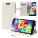 CUSTODIA FLIP ORIZZONTALE SIMILPELLE per SAMSUNG G900F GALAXY S5, S5 NEO G903F CON STAND E PORTA CARTE COLORE BIANCO CUSTODIA FLIP ORIZZONTALE SIMILPELLE per SAMSUNG G900F GALAXY S5, S5 NEO G903F CON STAND E PORTA CARTE COLORE BIANCO