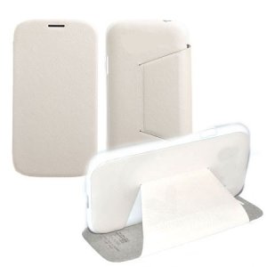 CUSTODIA FLIP ORIZZONTALE PELLE per HTC ONE 2 ( M8 ), ONE M8s CON STAND COLORE BIANCO BLISTER SWIFT