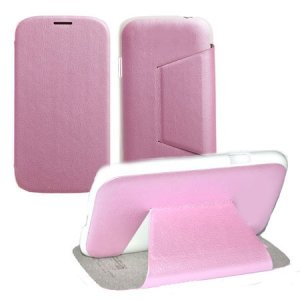 CUSTODIA FLIP ORIZZONTALE PELLE per LG G FLEX, D955 CON STAND COLORE ROSA BLISTER SWIFT