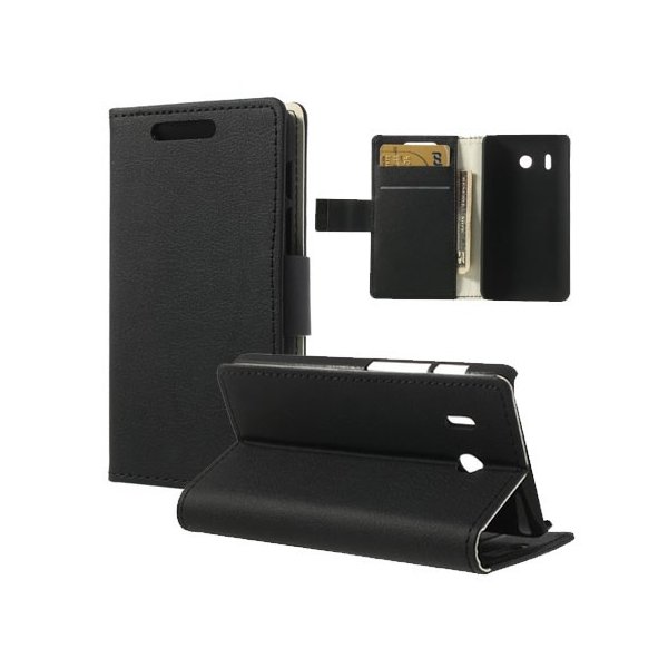 CUSTODIA FLIP ORIZZONTALE PELLE per HUAWEI ASCEND Y320 CON STAND E PORTA CARTE COLORE NERO CUSTODIA FLIP ORIZZONTALE PELLE per HUAWEI ASCEND Y320 CON STAND E PORTA CARTE COLORE NERO